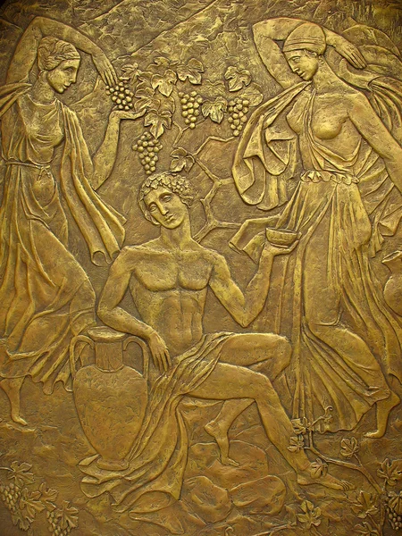 Copper bas-relief on the basis