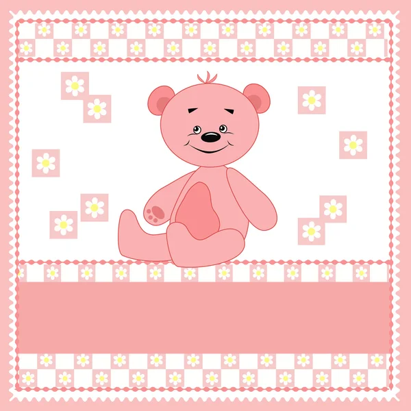 funny bear. Cartoon funny bear. Pink.