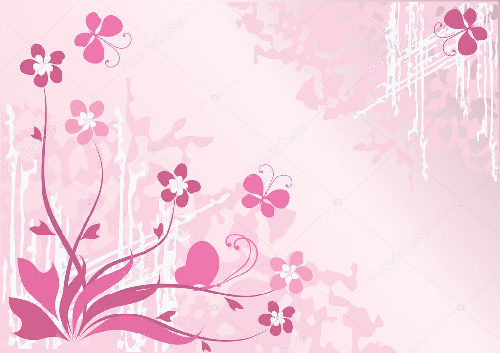 Pink Flowery Background