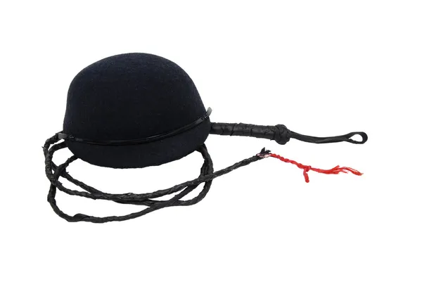 Riding cap and whip