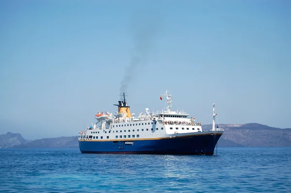 Cruise ship in harbor santorini greek is
