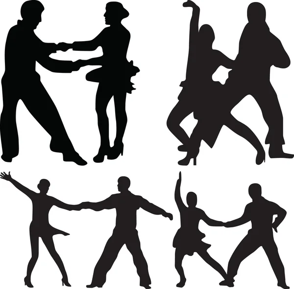 people silhouettes dancing. Dance people silhouette vector