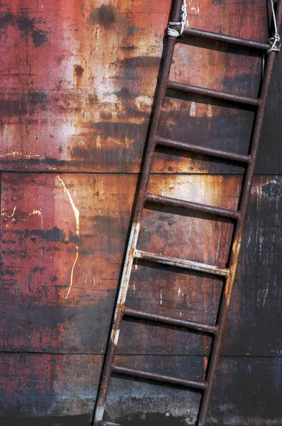 Old rusty metal ladder