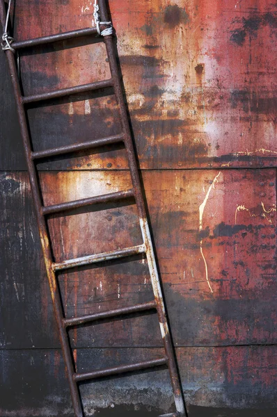 Old rusty metal ladder