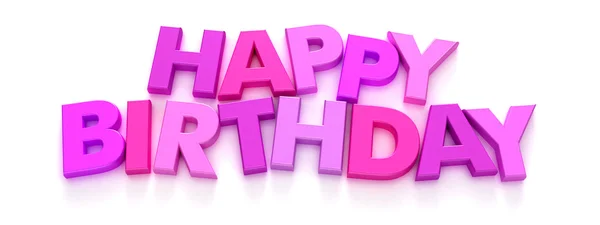 Happy Birthday in pink capital letters