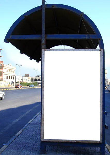 Bus stop with blank bilboard in Egypt
