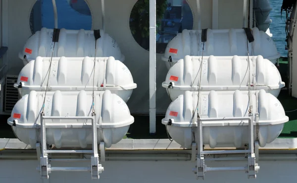 Life rafts on cruise ship