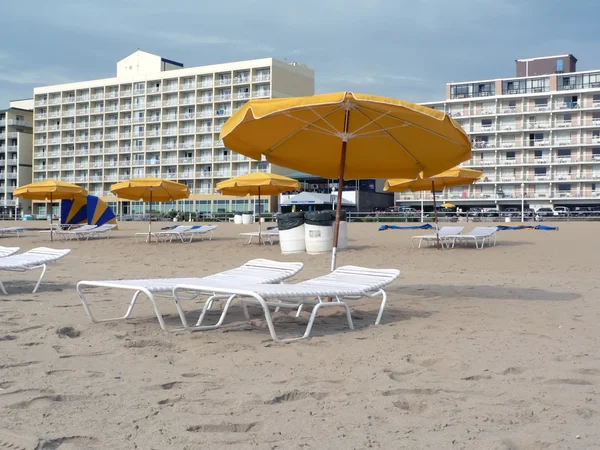 Umbrellas and lounge chairs at VA Beach