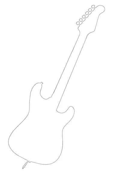 Silhouette of electro guitar isolated