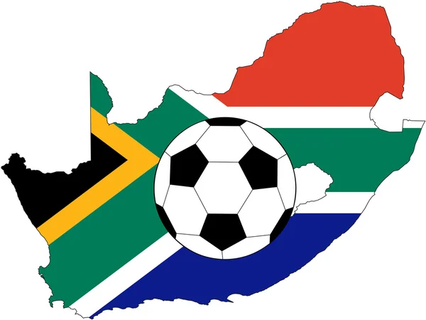 Vector of soccer ball with flag of South