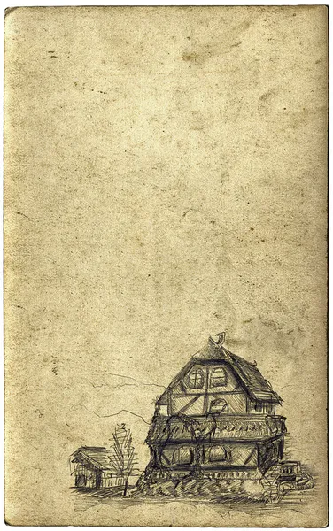 Vintage paper and old house