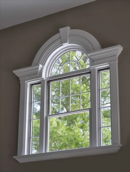 Arched Window with Crown Molding