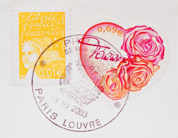 Haert Shaped French Postage Stamp
