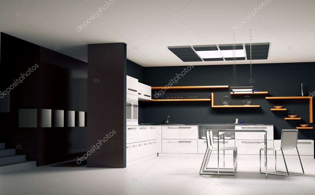 Render 3d interior cocina moderna — fotos de stock © scovad #2269807