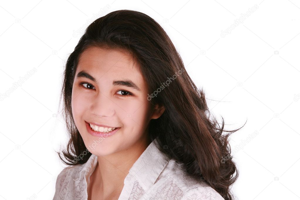 Beautiful teen girl smiling part Thai Scandinavian descent