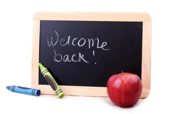 Blackboard with Welcome back message