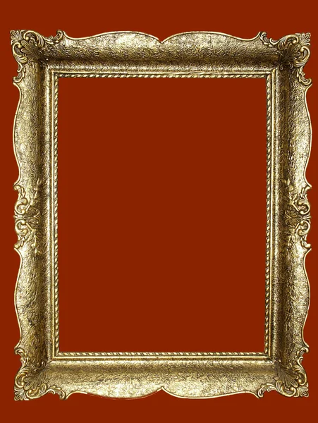 Empty golden picture frame