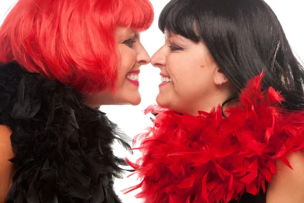 Red & Black Hair Feather Boa Girls