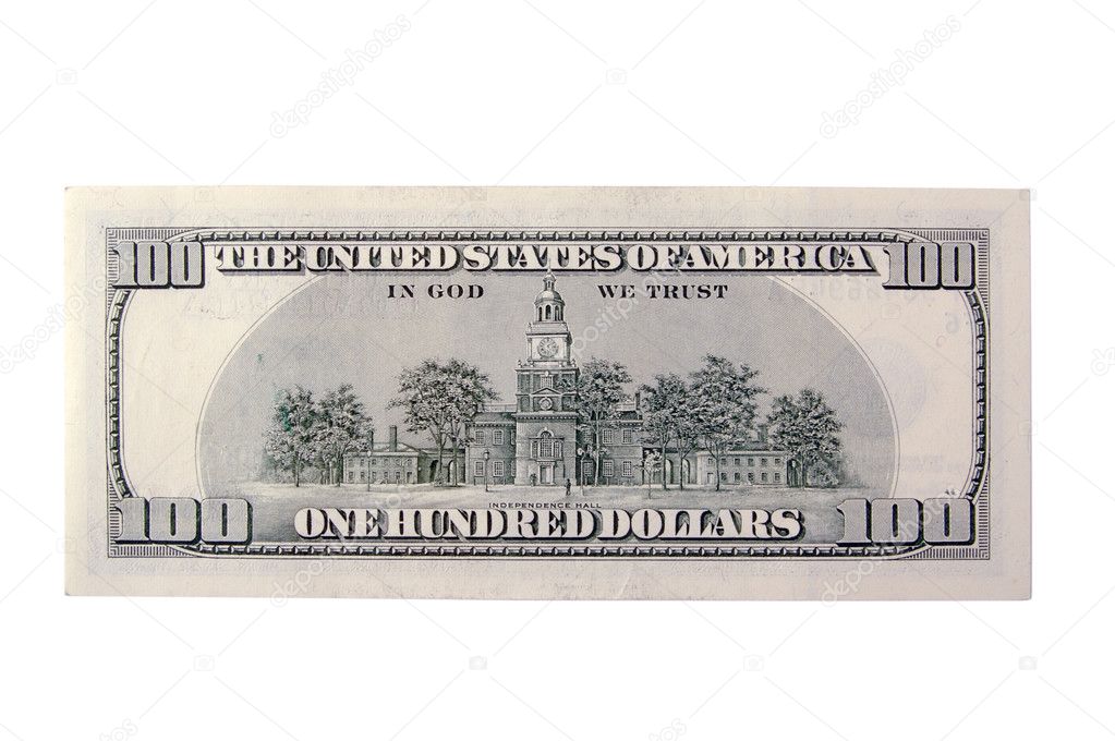 american 100 dollar bill back. U.S. One Hundred Dollar Bill