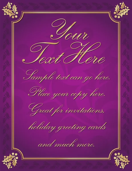 Elegant Purple and Gold Holly Background