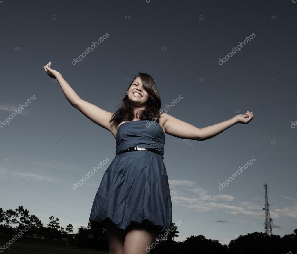 Female With Arms Outstretched Stock Photo Felixtm