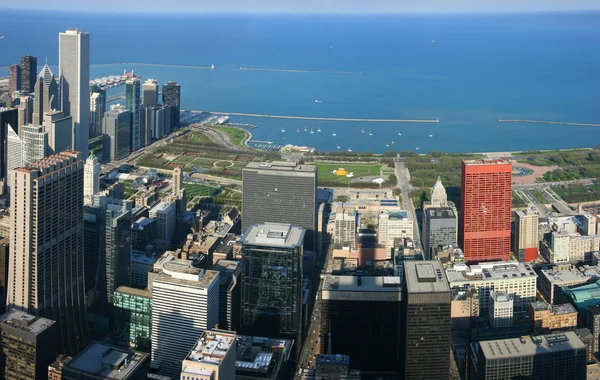 Chicago Millennium Park aerial panorama