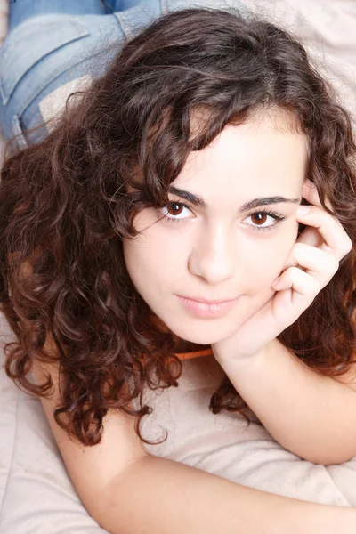 Portrait beautiful teen woman by Remy Musser Stock Photo