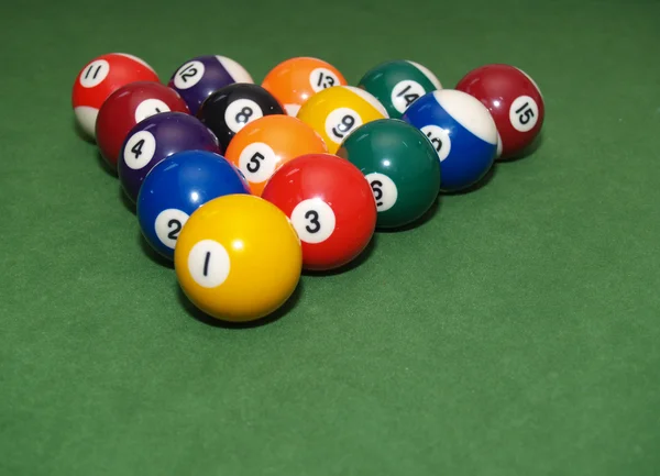 Balls on pool table