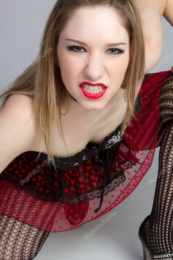 Angry punk girl depositphotos 2374406 Angry Punk Girl Sexy Punk Gothic Fashion Model Stock Photo 754057