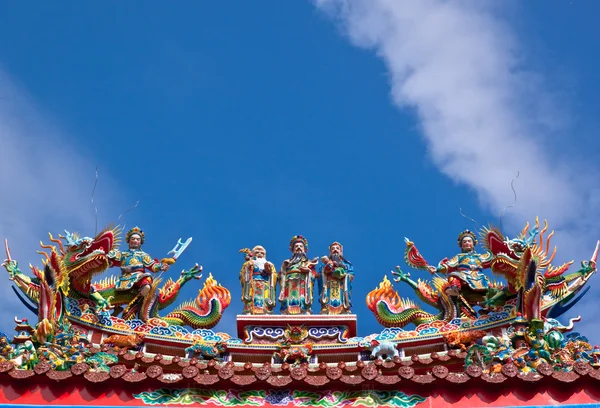 Chinese Temple , god with dragon on the
