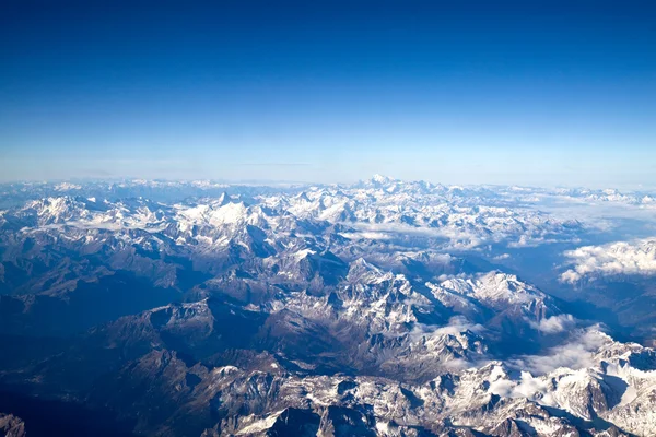Aerial view on the Swiss alps