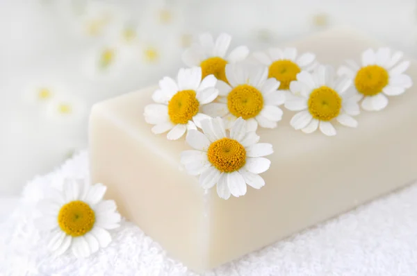 Soap with camomile flowers