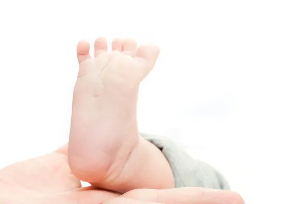 Baby foot in parent\'s hands