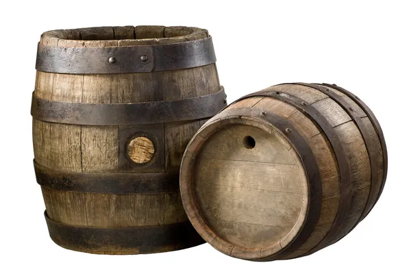 Old wood barrels