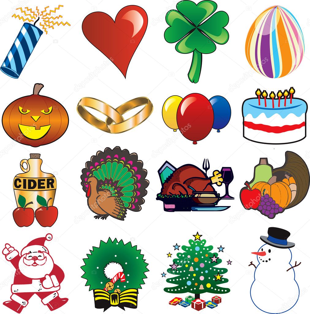 Holiday Icons 3 — Stock Vector © BasheeraDesigns #2500451