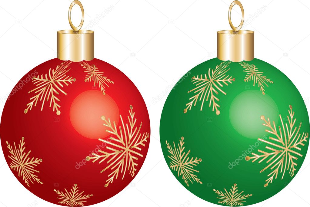 Christmas Ornament Green & Red — Stock Vector © BasheeraDesigns 2501190