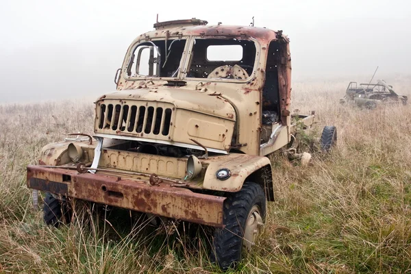 Destroyed an abandoned military truck