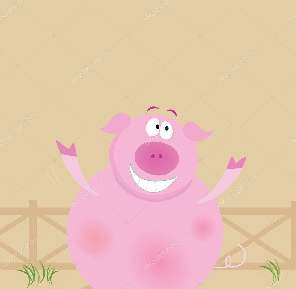 cartoon happy pigs