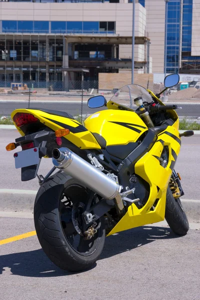 Yellow Motorcycle parked