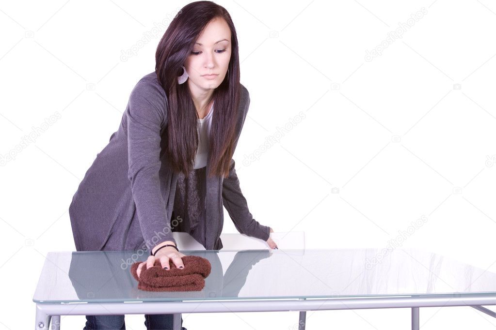 Girl Cleaning Kitchen