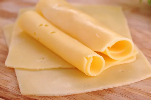 Sliced yellow cheese