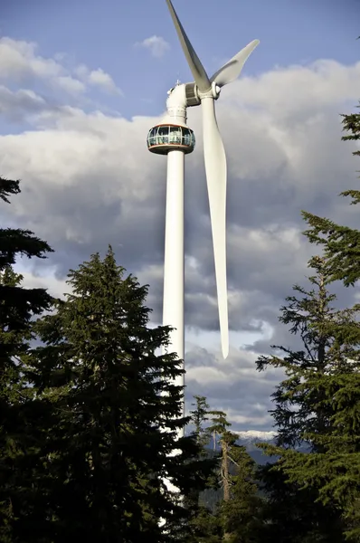 Huge wind turbine on grouse mountain