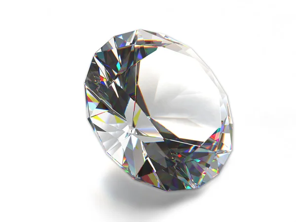 Beautiful Crystal Diamond White Background — Fotografia de Stock