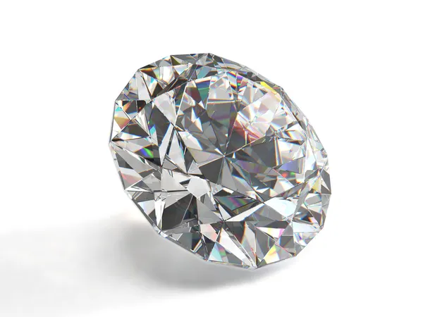 Render Diamond Brilliant Gemstone Grey Reflective Background — Foto de Stock