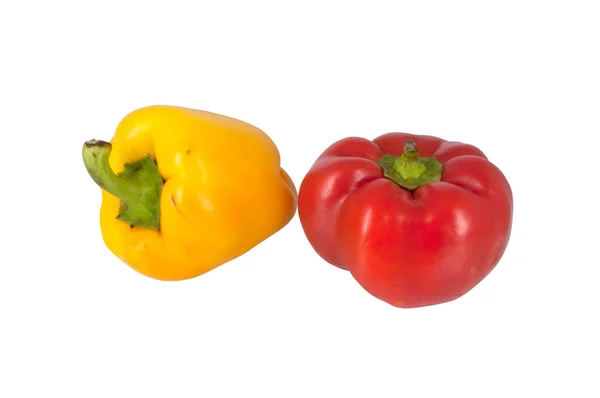 stock image Two sweet peppers isolated on white