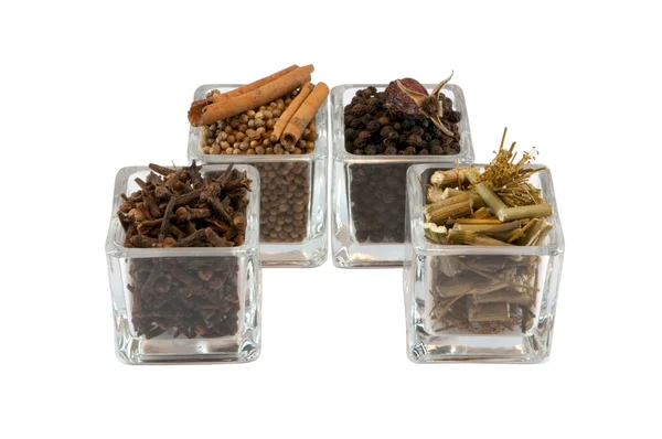 Spices in glass isolated — Stock Photo, Image