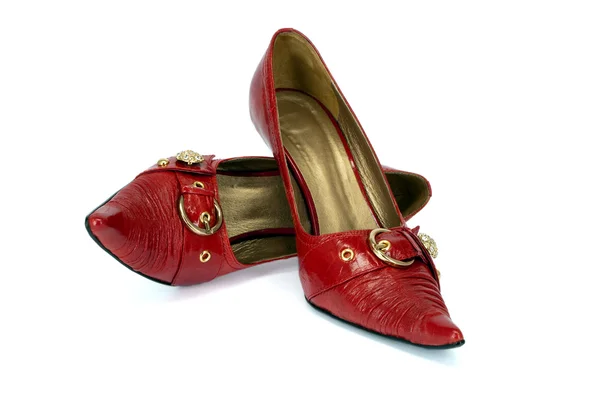Κόκκινη Γυναικεία παπούτσια — Φωτογραφία Αρχείου