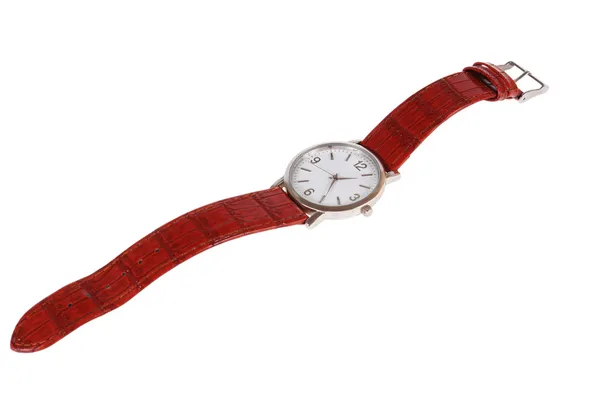 Zegarek Rękę Kobiece Kobieta Białym Tle — Zdjęcie stockowe
