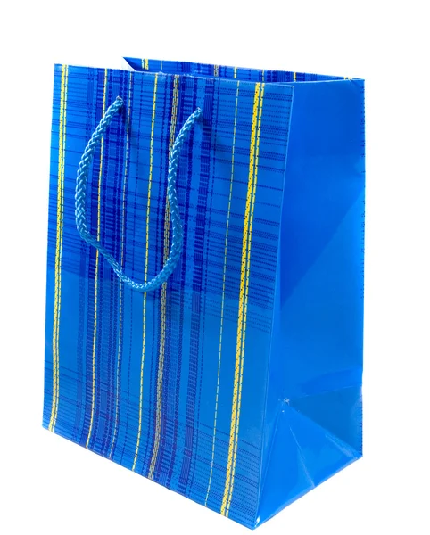 Blue Gift Box Isolated White Background — Stock Photo, Image