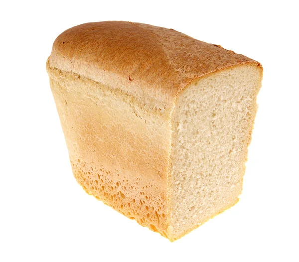 Sneetje Brood Geïsoleerd Witte Achtergrond — Stockfoto